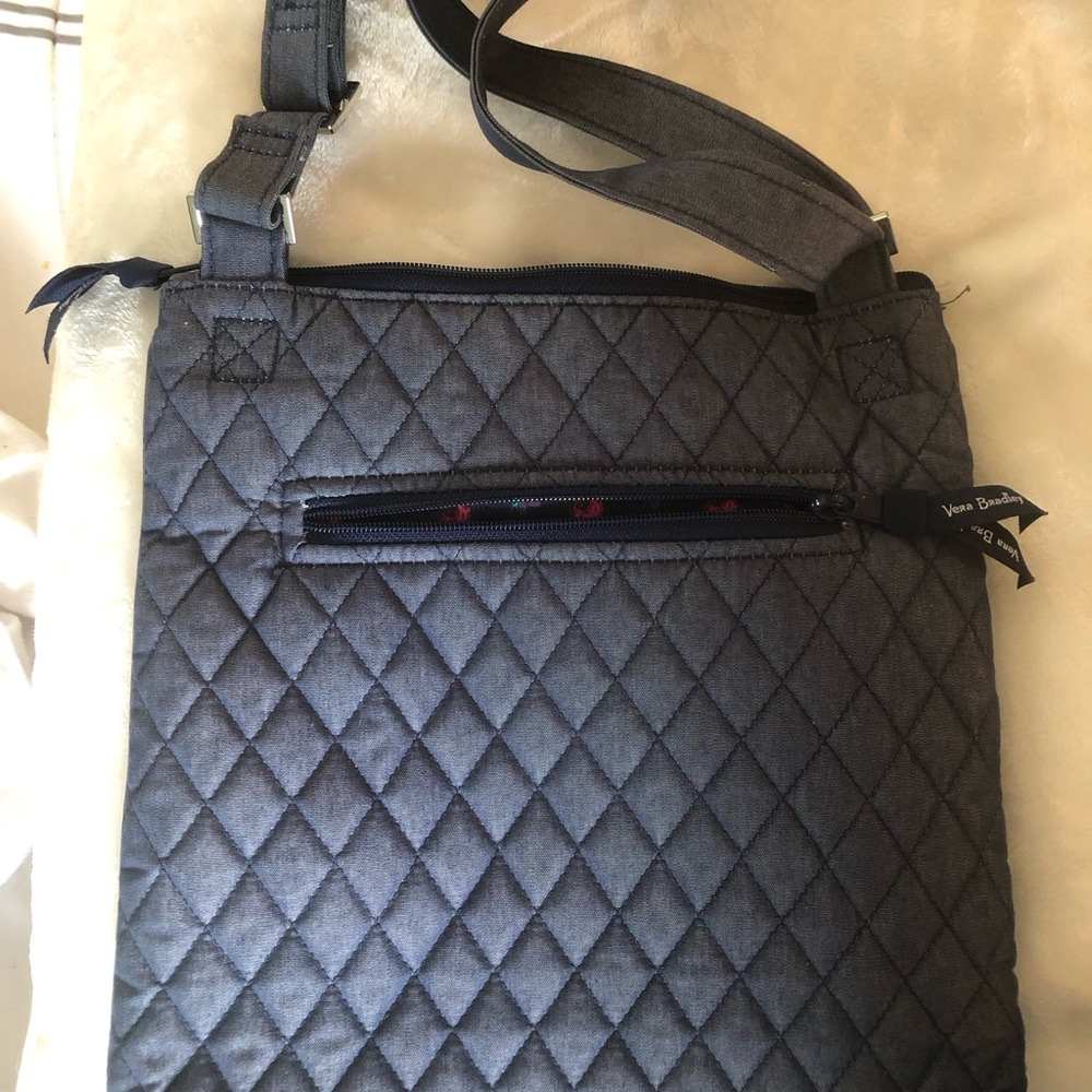 Vera Bradley Quilted Blue Gray Crossbody Messenger Bag